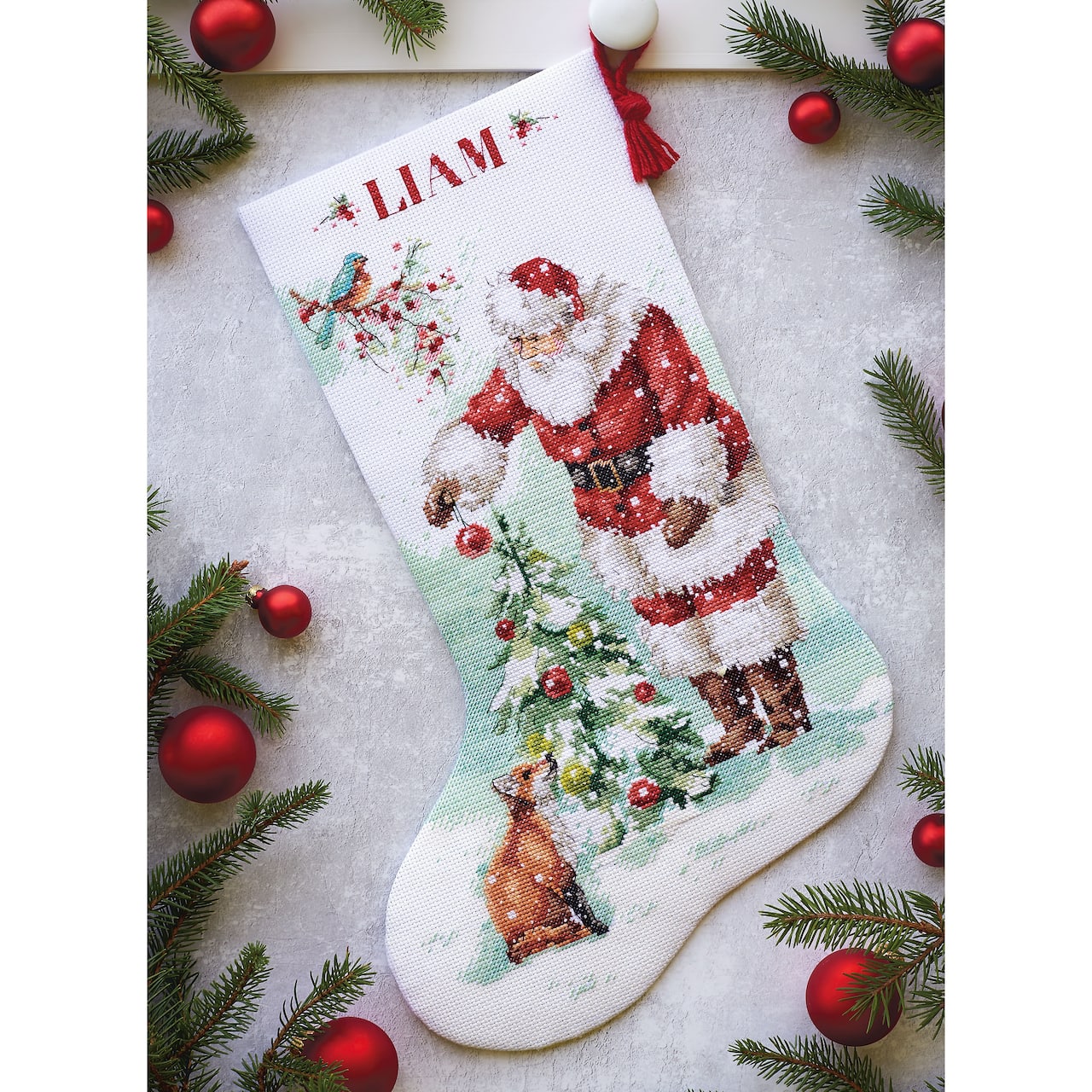 Design Works Crafts Santa's List Counted Cross Stitch Stocking Kit